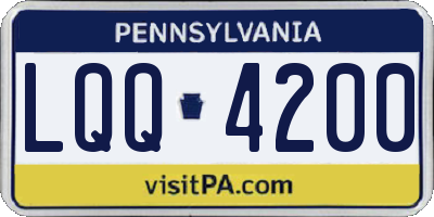 PA license plate LQQ4200