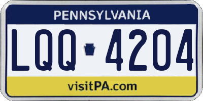 PA license plate LQQ4204