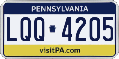 PA license plate LQQ4205