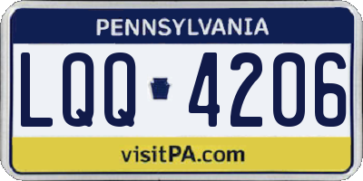 PA license plate LQQ4206
