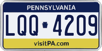PA license plate LQQ4209