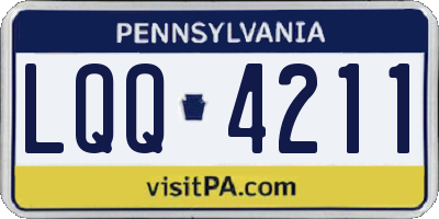 PA license plate LQQ4211