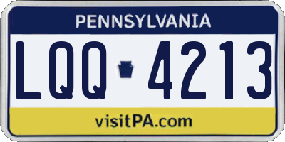 PA license plate LQQ4213