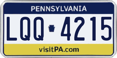 PA license plate LQQ4215