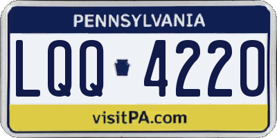 PA license plate LQQ4220