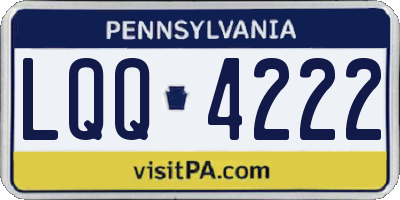 PA license plate LQQ4222
