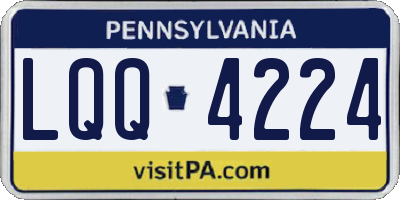 PA license plate LQQ4224