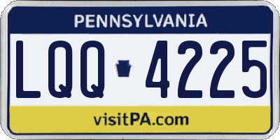 PA license plate LQQ4225