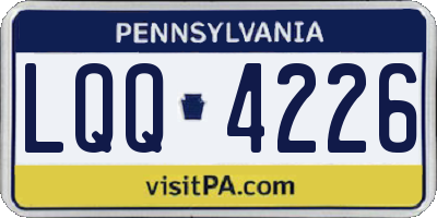 PA license plate LQQ4226