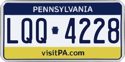 PA license plate LQQ4228
