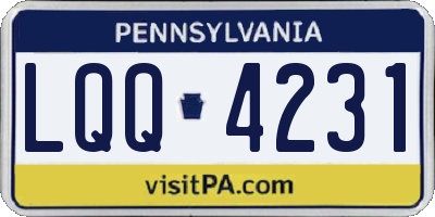 PA license plate LQQ4231