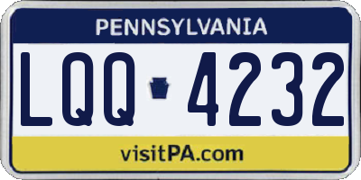 PA license plate LQQ4232