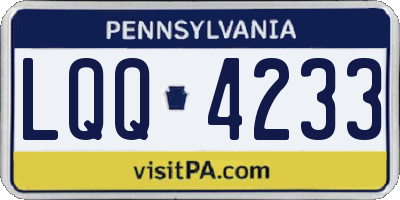 PA license plate LQQ4233