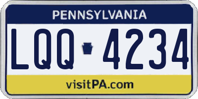 PA license plate LQQ4234