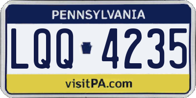 PA license plate LQQ4235