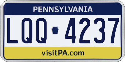 PA license plate LQQ4237