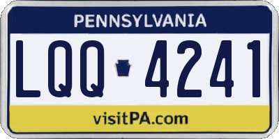 PA license plate LQQ4241