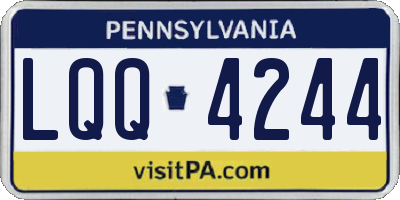 PA license plate LQQ4244