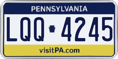 PA license plate LQQ4245