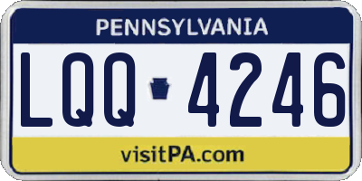 PA license plate LQQ4246