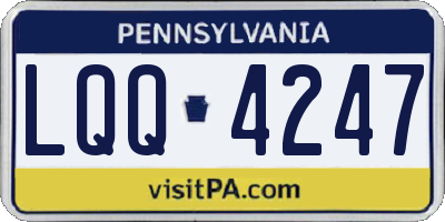 PA license plate LQQ4247