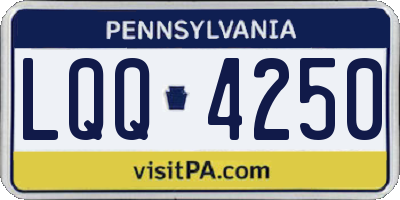 PA license plate LQQ4250
