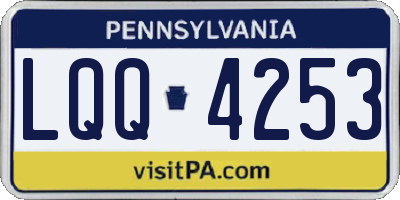 PA license plate LQQ4253