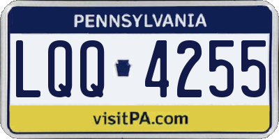 PA license plate LQQ4255