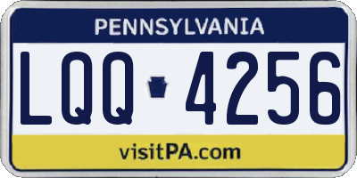 PA license plate LQQ4256