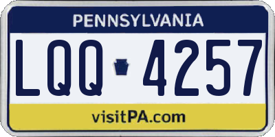 PA license plate LQQ4257