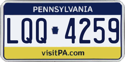 PA license plate LQQ4259