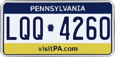 PA license plate LQQ4260