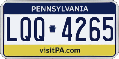 PA license plate LQQ4265