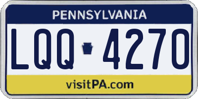 PA license plate LQQ4270