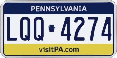 PA license plate LQQ4274