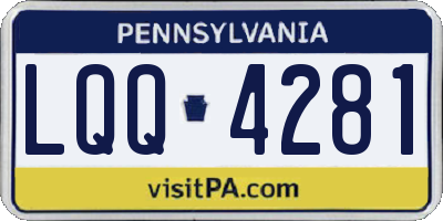 PA license plate LQQ4281