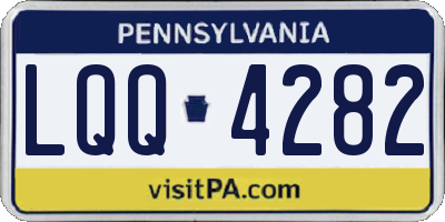 PA license plate LQQ4282