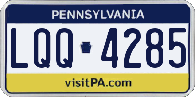 PA license plate LQQ4285