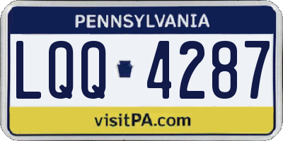 PA license plate LQQ4287