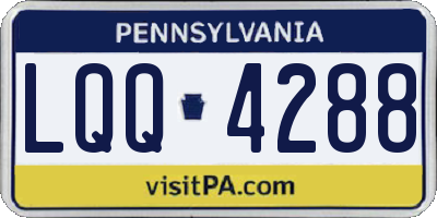 PA license plate LQQ4288