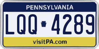 PA license plate LQQ4289