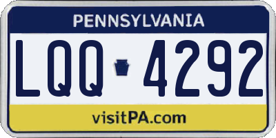 PA license plate LQQ4292