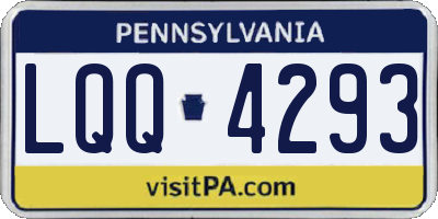 PA license plate LQQ4293