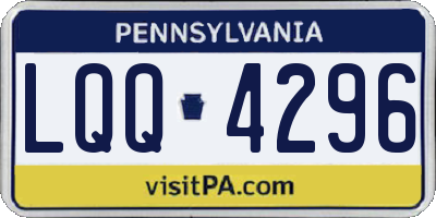PA license plate LQQ4296