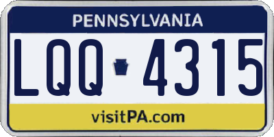 PA license plate LQQ4315