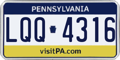 PA license plate LQQ4316