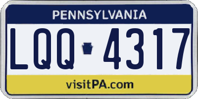 PA license plate LQQ4317