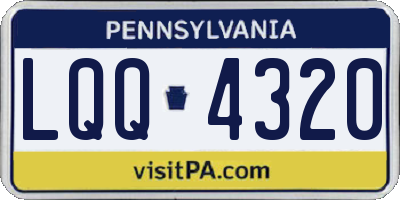 PA license plate LQQ4320