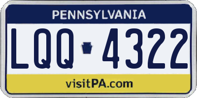 PA license plate LQQ4322