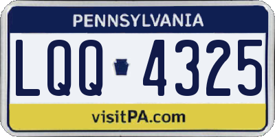 PA license plate LQQ4325